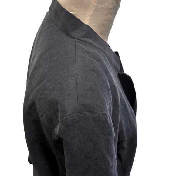 PURE Collection Silk Linen Open Front Jacket Charcoal 18 - Picture 5 of 9